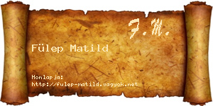 Fülep Matild névjegykártya